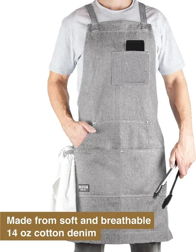Miniatura 25 de Hudson Durable Goods - Delantal de chef de grado profesional para cocina, barbacoa y parrilla