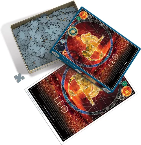 Miniatura 3 de Cobble Hill - Rompecabezas del zodiaco de 500 piezas, Leo, póster de muestra incluido