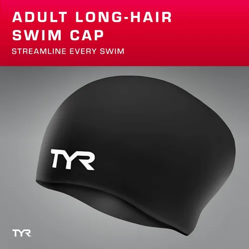 Miniatura 2 de Gorro de natación TYR, de silicona, ideal para pelo largo, no se arruga