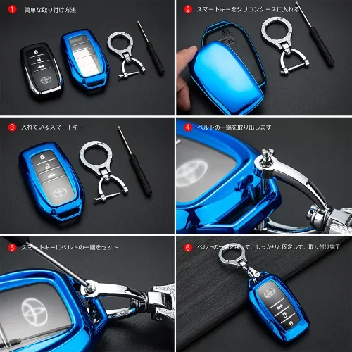 Miniatura 4 de Funda para llavero RAV4 Prime 2021, TPU suave compatible con Toyota Venza, Land Cruiser 2019, prado, Hilux, Fortuner, cubierta de corona (rosa)