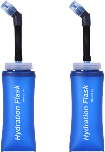 Miniatura 23 de TRIWONDER Botella de agua de mano para correr, Quick Grip Chill Botella de agua suave de mano de 17 onzas con correa de mano, paquete de Botella