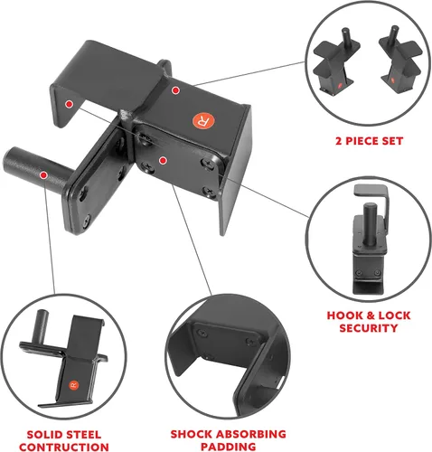 Miniatura 4 de Sunny Health & Fitness Power Cage Squat Rack Upgrade Attachments, Dip Bar, Plate Bar Holder, Belt Squat, J Hook, Lat, Adapter, U Ring, Pull Up Bar