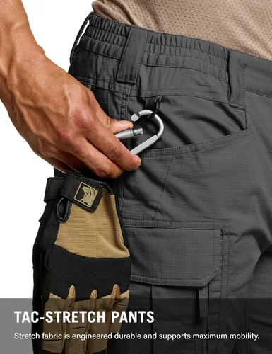 Miniatura 7 de CQR - Pantalones tácticos elásticos para hombre, pantalones cargo de ripstop resistentes al agua, pantalones ligeros para trabajo al aire libre