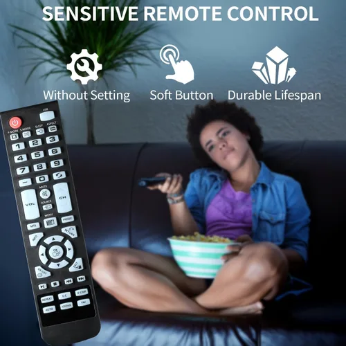 Miniatura 7 de Mando a distancia de repuesto apto para todos los elementos TV serie 100 E1AC19N E1AA24N E1AA24N-G ELEFT2416 E1AA32N E4AA43N E4AA50N E4AA55N E4AA65N