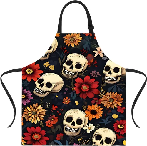 Miniatura 27 de ANNA QUEEN Delantal de Feliz Navidad para mujeres y hombres con bolsillos, delantal de muñeco de nieve, delantal de cocina ajustable para cocinero