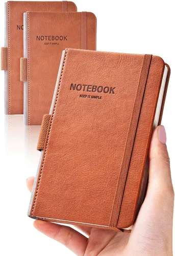 Miniatura 12 de AISBUGUR Cuaderno pequeño – Paquete de 3 cuadernos en total de 480 páginas – Cuadernos de bolsillo con bolígrafos para el trabajo – Cuaderno A6