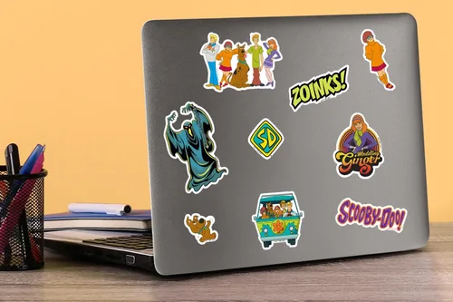 Miniatura 5 de Scooby-Doo - Paquete de calcomanías – 100 unidades troqueladas grandes de vinilo de lujo para laptop, botella de agua, álbumes de recortes, tableta