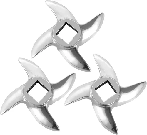 3 piezas, cuchillas para picar carne #22, repuesto de cortador de cuchillos de acero inoxidable, ideal para molinillos, picadoras y más (por favor,