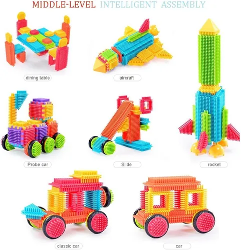 Miniatura 2 de Teytoy 100 piezas de bloques de construcción con forma de cerda para niños pequeños
