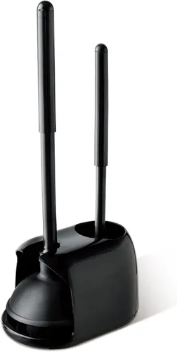Eyliden Desatascador y Cepillo de Inodoro, Juego de Cepillo Desatascador de Taza de Inodoro 2 en 1 con Soporte, Herramientas de Limpieza de Baño