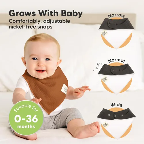 Miniatura 4 de KeaBabies - Juego de 8 baberos tipo bandana para bebés, niñas y niños - Baberos de algodón orgánico para babeo y dentición para recién nacidos