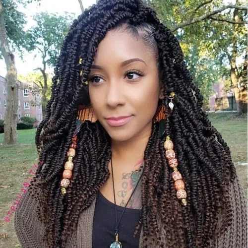 Miniatura 28 de Beyond Beauty Cabello de Ganchillo Spring Twist 90 hebras 8 pulgadas Spring Twists Esponjosas Trenzado, Trenzas de Ganchillo Spring Twist Bomb Twist