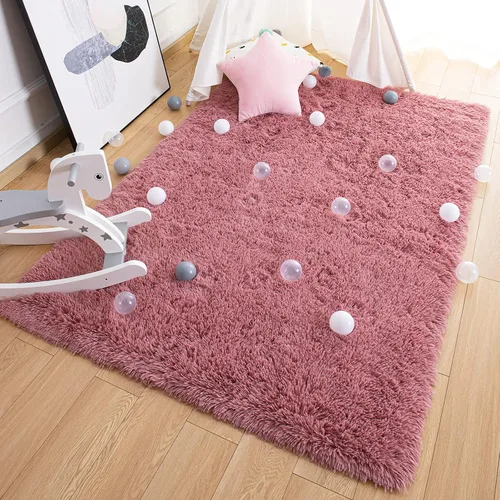 Miniatura 8 de Alfombras ultrasuaves y esponjosas para dormitorio, de 3 x 5 pies, alfombras de área de pelo largo para sala de estar, alfombra peluda grande