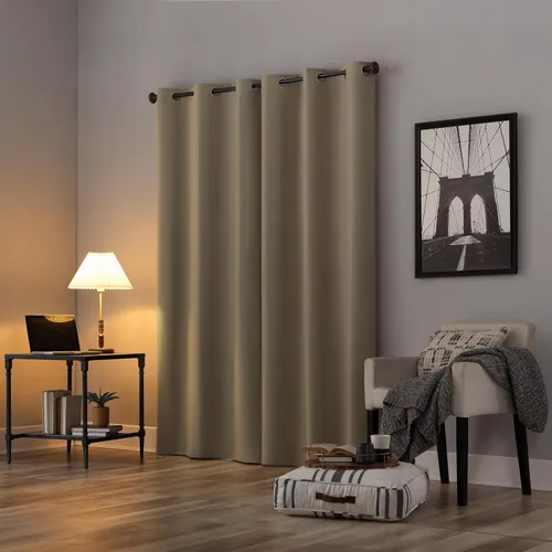Miniatura 2 de Sun Zero Cyrus - Par de paneles de cortinas térmicas 100 % opacas con ojales, 40 x 96 pulgadas Beige piedra