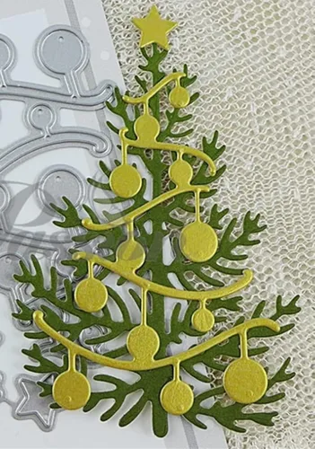 Miniatura 6 de Troqueles de metal para árbol de Navidad, troqueles de corte ligero para árbol de Navidad, plantillas de corte para álbumes de recortes, fotos