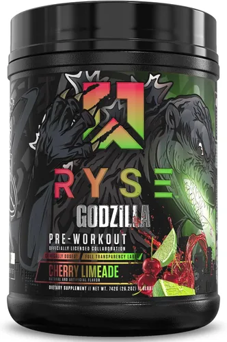 Miniatura 10 de RYSE Godzilla X Noel Deyzel - Polvo de preentrenamiento – BlackBerry Lemonade – 400 mg de cafeína, preentrenamiento de alto estímulo para hombres