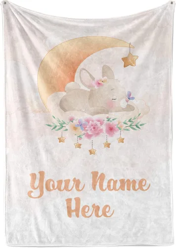 Miniatura 12 de Mantas de bebé personalizadas con nombre Manta de oso personalizada para bebés niñas y niños Manta unisex de forro polar suave y cálida Minky