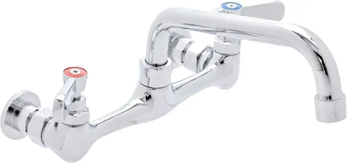 Miniatura 14 de DuraSteel Grifo de Fregadero de Cocina Comercial - Sin Plomo de 8" Montaje en Pared Central para Fregadero de Servicios con Caño Giratorio de 16