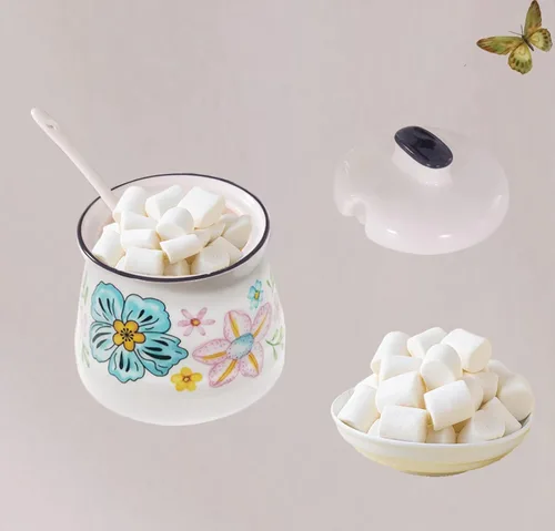 Miniatura 4 de Azucarero de cerámica con tapa y cuchara, contenedor de azúcar para barra de café, hogar y cocina, 12 onzas