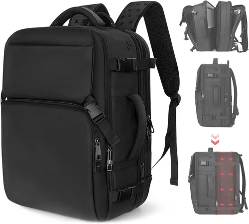 Miniatura 26 de Mochila de Viaje Snoffic para Mujer, Negro, 17 pulg.
