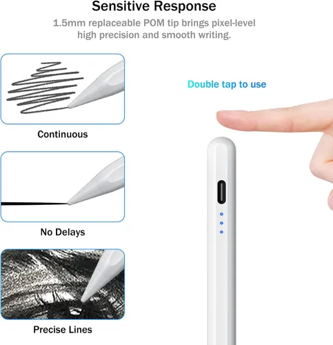 Miniatura 2 de Cisteen Lápiz Táctil para iPad 2025-2018 con Carga Más Rápida, Lápiz con Sensor de Inclinación Compatible con iPad 10/9/8/7/6, 11ª A16, Air 11/13