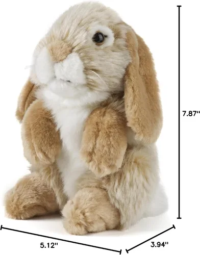 Miniatura 8 de Living Nature Conejo de Peluche Marrón Sentado de Orejas Caídas Animal de Conejo Esponjoso Juguete Suave para Niños 7 pulgadas