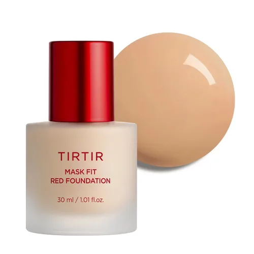 Miniatura 11 de TIRTIR Base de maquillaje rojo Mask FitCobertura impecable de larga duración, esencia energética, ligera, hidratante, difuminadora de poros, acabado