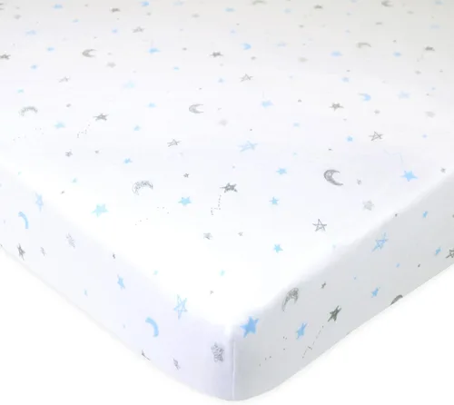 Miniatura 14 de TL Care Sábana bajera ajustable para cuna de 24 x 38 pulgadas, suave, transpirable, neutro, 100% algodón, sábana portátil, alfabeto, para niños