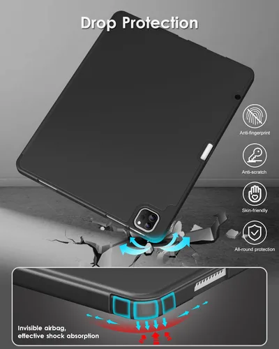 Miniatura 6 de DTTO Funda para iPad Air de 13 pulgadas M3/M2 2025/2024, iPad Pro de 12.9 pulgadas (6ª/5ª/4ª/3ª generación), funda suave con soporte triple delgado