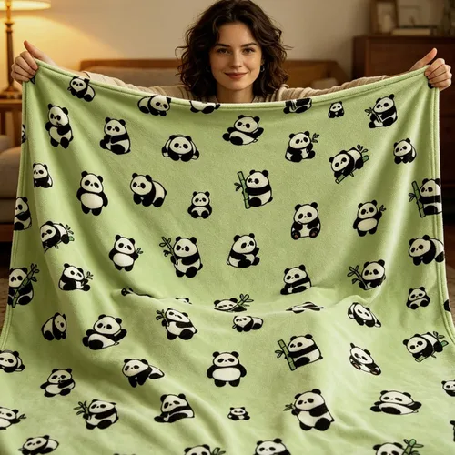 Miniatura 3 de Sviuse Cute Panda Blanket Ultra-Soft Fluffy Throw, Cozy Lightweight Bed Blanket for Kids Adults, Kawaii Pandas Print Blanket for Couch Bed Sofa, for