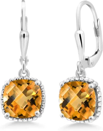 Miniatura 88 de Gem Stone King Aretes colgantes de plata de ley 925 de 0.315 pulgadas para mujer