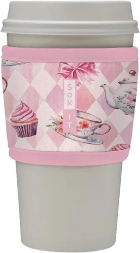 Miniatura 30 de Sok It HotSok Coffee & Tea - Funda de neopreno con aislamiento reutilizable (floral abstracto)