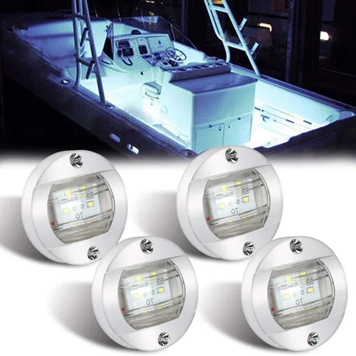 Boaton Luces LED de pesca nocturna - Luces de cortesía, cubierta y navegación para barcos (blanco)
