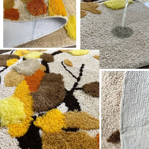 Miniatura 2 de Alfombra de musgo 3D estéreo, alfombra floral, bonita alfombra de baño verde, antideslizante, suave, lanuda y absorbente, alfombra de baño