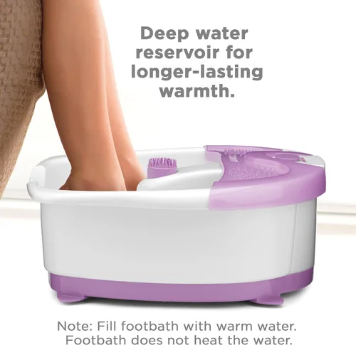 Miniatura 2 de Conair Baño relajante de pedicura para pies con masaje relajante de vibración, masajeador de pies relajante para lavabo profundo con chorros, Rosa
