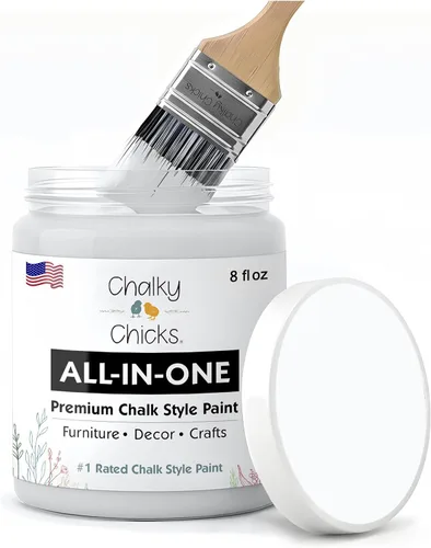 Miniatura 118 de Chalky Chicks - Pintura mate a la tiza, no requiere lijado, 4 onzas líquidas, color gris oscuro (Gun Metal Gray), para muebles, pintura sin Gris