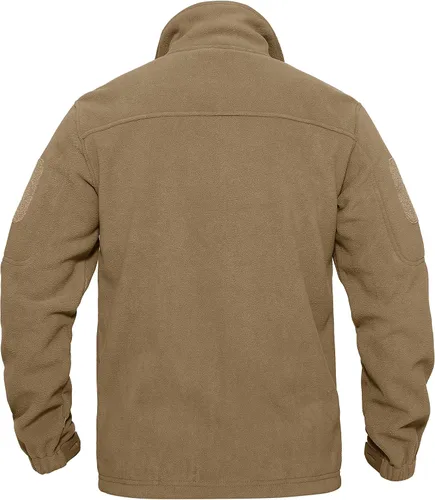 Miniatura 2 de KEFITEVD Chamarras tácticas de forro polar para hombre, con cremallera completa, casual, para invierno, abrigada, con múltiples bolsillos