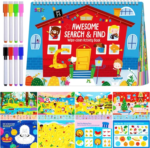 Miniatura 13 de Libro Ocupado Preescolar, Libro de Actividades de 30 Temas Diferentes, Juguetes Montessori de Aprendizaje Herramienta Educativa