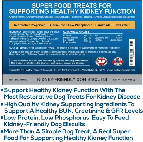 Miniatura 4 de Kidney Restore Golosinas para perros (paquete de 2) - Golosinas restauradoras y bajas en proteínas para la salud renal