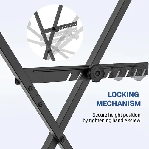 Miniatura 6 de GLEAM Soporte para teclado - Soporte para piano digital, estilo X individual, negro (capacidad: 100 lb)