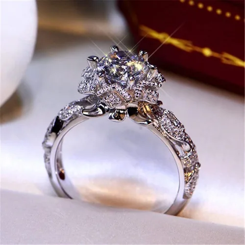 Miniatura 3 de Anillos de acero inoxidable para mujer, anillo de circón, elegante anillo de diamantes de imitación, joyería de moda para mujer, anillos de circón