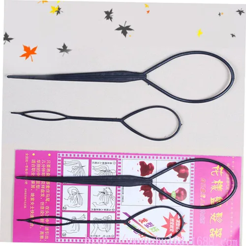 Miniatura 6 de Beavorty 2 agujas de pelo elásticas de 7.08 pulgadas para trenzas de ganchillo, herramienta de peluquería para cola de caballo, accesorios