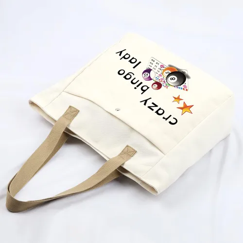 Miniatura 3 de VAMSII Crazy Bingo Lady Tote Large Juego de Bingo Bolsa de Almacenamiento Bingo Amante Regalos Bingo Jugador de Bingo Bolsa de Bingo Bolsa