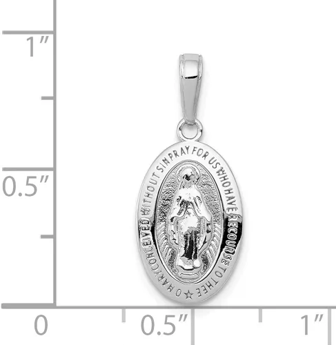 Miniatura 4 de Colgante de oro blanco de 14 quilates con medalla milagrosa