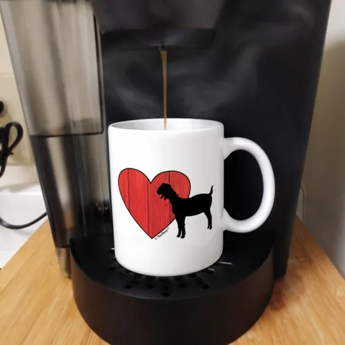 Miniatura 5 de ThisWear Barnyard Farm Animal Goat Love Heart Barn Yard Billy Goat - Taza de café, taza de té, color blanco