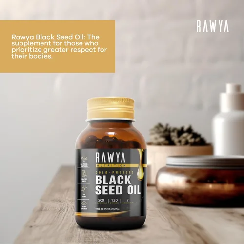 Miniatura 2 de RAWYA Cápsulas de cápsulas blandas de aceite de semilla negra, Halal, Premium prensado en frío, Nigella Sativa, sin OMG, 500 mg por cápsula - 120