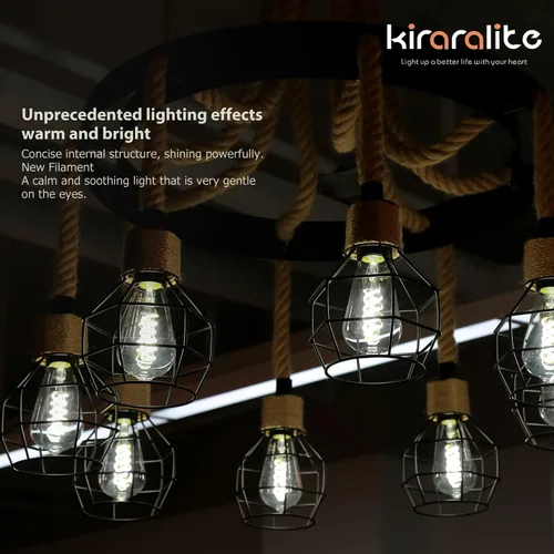 Miniatura 3 de Bombilla LED Edison ST19 (ST58), vintage, paquete de 6, blanco natural 4000 K, bombilla de filamento LED espiral flexible antiguo, regulable, 600
