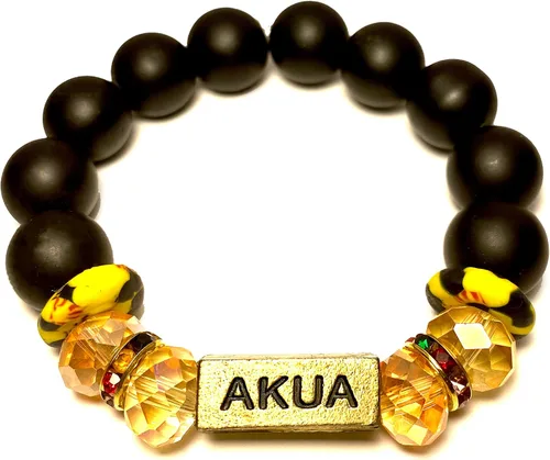 Miniatura 12 de Pulseras africanas tradicionales con nombre nacido en el día para mujeres de Ghana, materiales naturales, ajuste cómodo y holgado