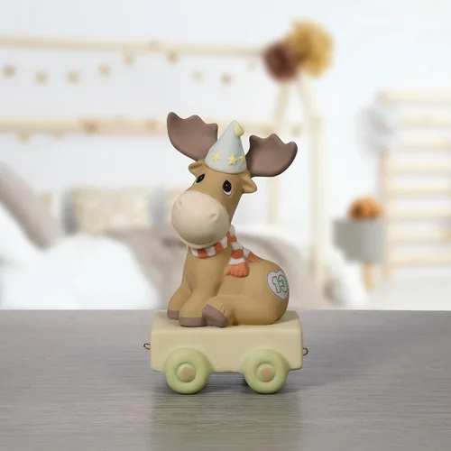 Miniatura 5 de Precious Moments Tren de cumpleaños de alce, edad 13, significas el alce para mí, regalo de cumpleaños para niños y niñas de 13 años, figurita