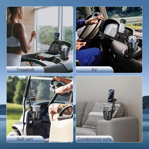 Miniatura 6 de This Hill Soporte Magnético para Teléfono con Portavasos, Compatible con MagSafe, Base de 4.1" Altura Ajustable Portavasos de Carro Compatible